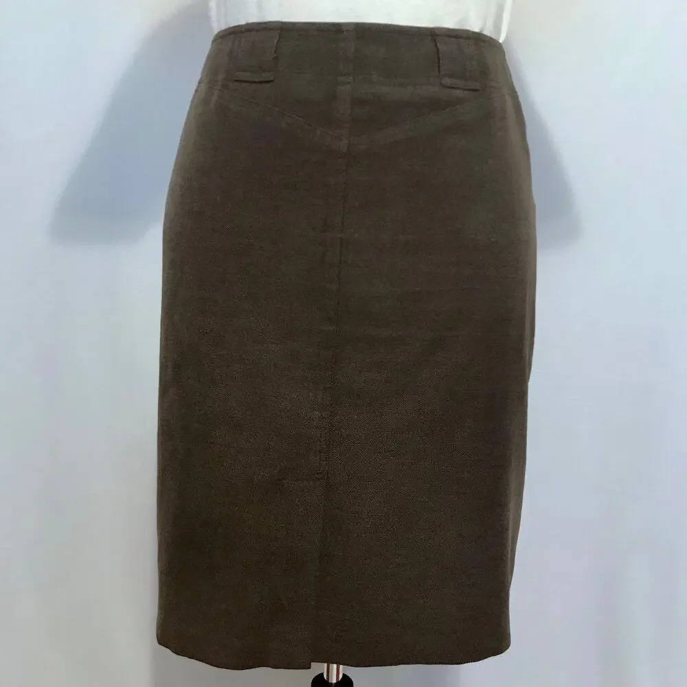 Austin Reed Vintage Brown Knee Length Skirt Women 10 - Picture 9 of 16